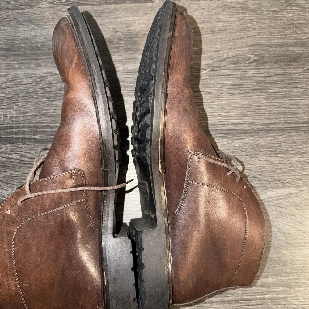 To Boot New York Brown Men's Leather Chukka Ankle Boots Lace Up Rubber 12
